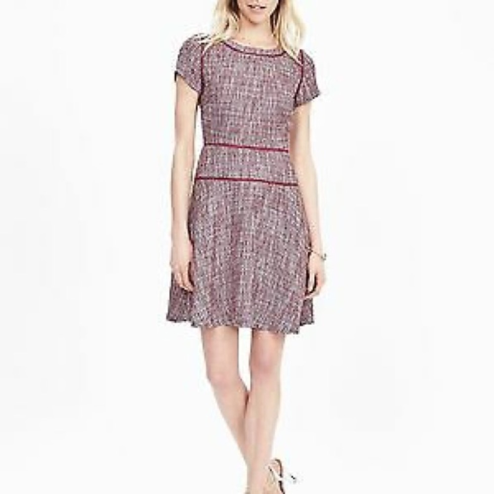 Banana republic tweed fit flair dress